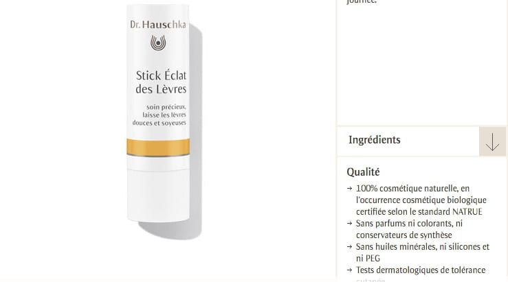Le stick à lèvres Dr. Hauschka